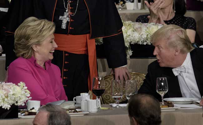 Donald Trump Gets Booed As He And Hillary Clinton Trade Biting Jokes