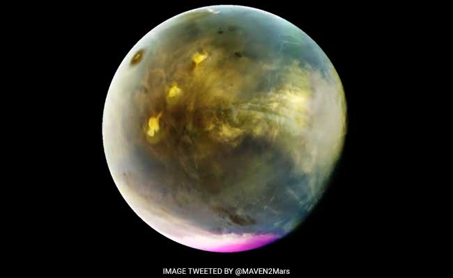 NASA's Maven Mission Captures Stunning Ultraviolet Image Of Mars