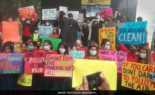 Hundreds Protest Over Delhi's Poor Air Quality At Jantar Mantar