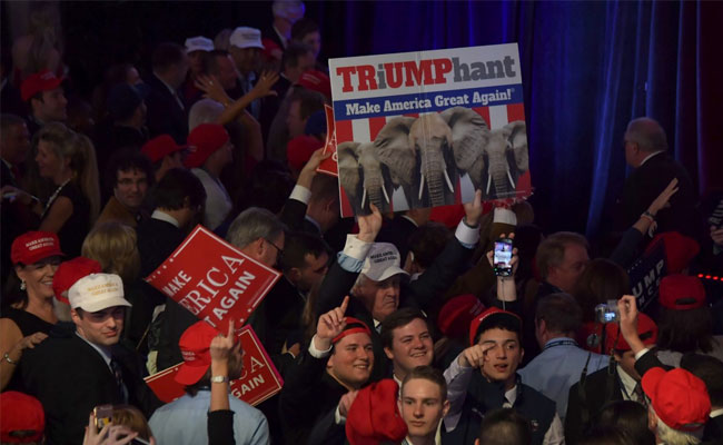 Surprise And Euphoria At Trump Headquarters In New York