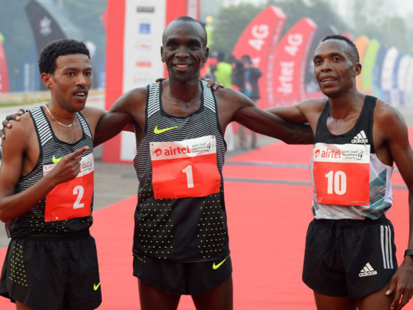 Kenya's Olympic Champion Eliud Kipchoge Wins Delhi Half Marathon