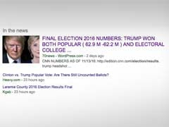 Google's Top News Link For 'Final Election Results' Goes To A Fake News Site With False Numbers