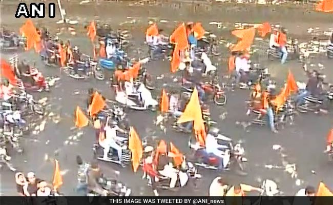 Marathas Hold Massive 'Warm Up' Bike Rally In Mumbai