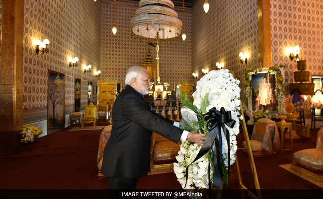 PM Narendra Modi Makes Stopover In Thailand To Pay Respects To Late King