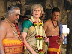 British Prime Minister Theresa May's Saree Is A Hit On Twitter