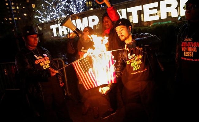 Donald Trump Flag-Burning Tweet Leads Activists To Burn Some Flags In New York