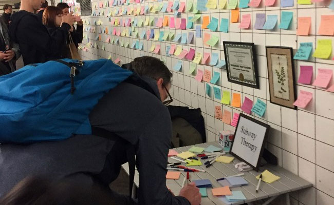 New Yorkers Vent Donald Trump Anger On Subway Post-It Notes