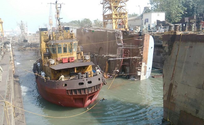 Navy Plans To Salvage Rs 600 Crore INS Betwa Which Lies On Its Side Flooded