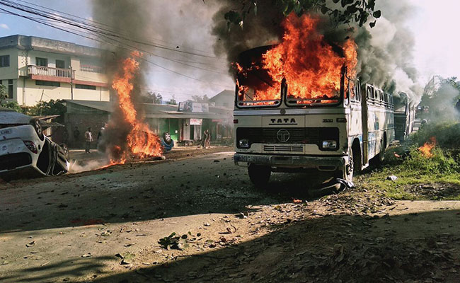 Curfew In Imphal As Buses Burnt, Clashes Break Out In Manipur