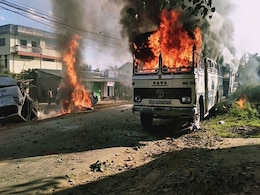 Curfew In Imphal As Buses Burnt, Clashes Break Out In Manipur Curfew In Imphal As Buses Burnt, Clashes Break Out In Manipur