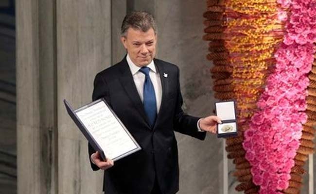 Colombian President Receives Nobel Prize For Peace Accord