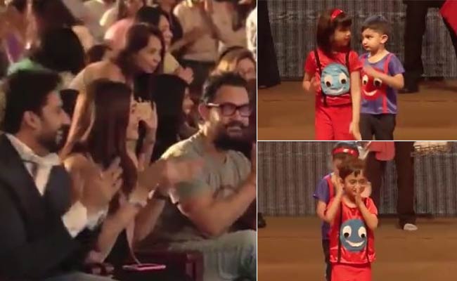 Aishwarya-Abhishek, Aamir Khan Cheer Aaradhya, Azad At Annual Day