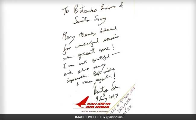 Air India, In Defense, Flags Amartya Sen's Note. But Flight Was Late.