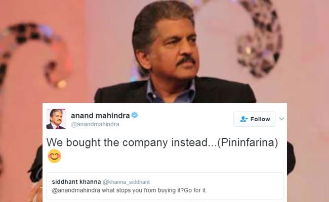 Slow Clap For Anand Mahindra's Reply To Tweet Suggesting He Buy This Car