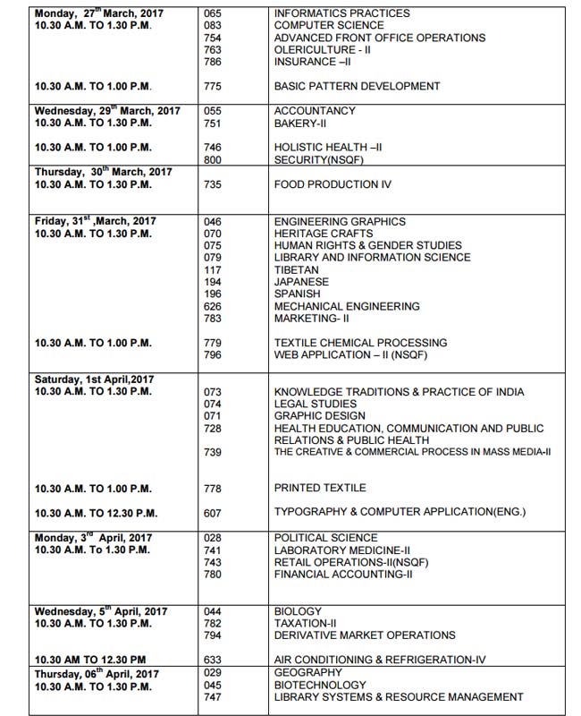 cbse 12th exam schedule