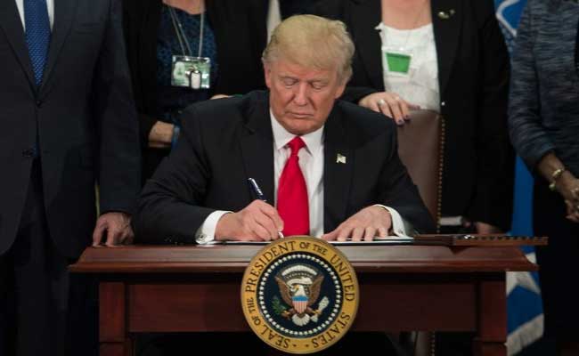 US President Donald Trump Signs Order To Build Mexico Border Wall