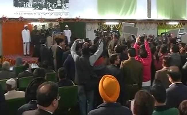 Jammu And Kashmir Opposition Protests During National Anthem, Governor Walks Out