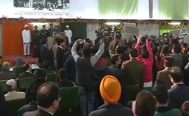 Jammu And Kashmir Opposition Protests During National Anthem, Governor Walks Out