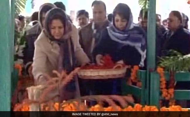 Mehbooba Mufti Visits Father's Grave On His First Death Anniversary