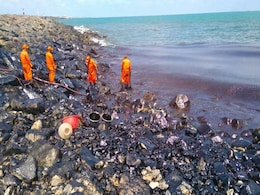 Tamil Nadu Oil Spill: 40 Tonnes Of Sludge Collected, Says Coast Guard Tamil Nadu Oil Spill: 40 Tonnes Of Sludge Collected, Says Coast Guard