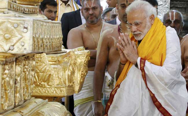 PM Narendra Modi Offers Prayers At Lord Venkateswara Temple Near Tirumala