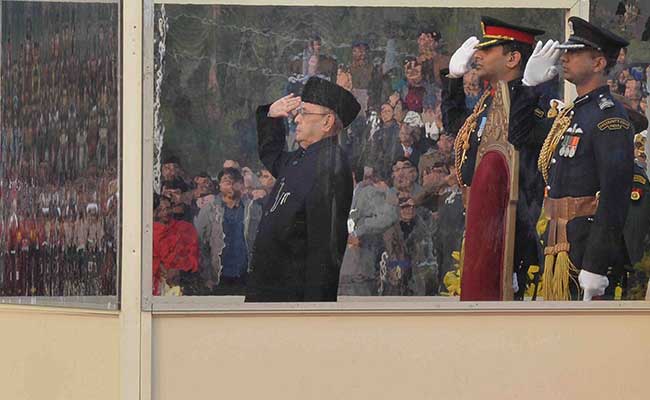 president pranab beating retreat