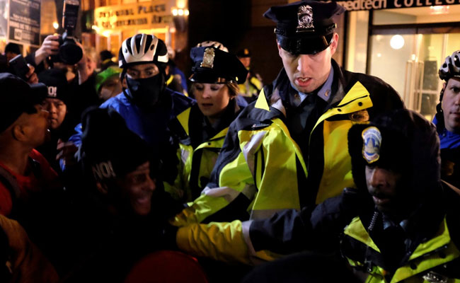 Protesters, Police Clash In Washington As Donald Trump Assumes Presidency