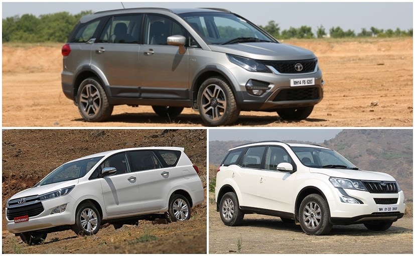 tata hexa vs innova crysta vs xuv500