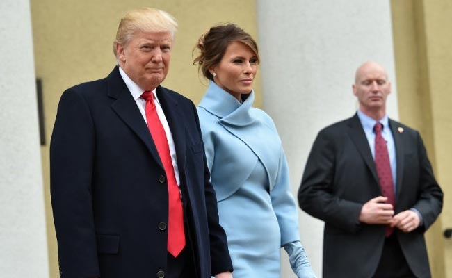 'The Work Begins' Tweets Donald Trump, Accompanied By Melania In Powder-Blue