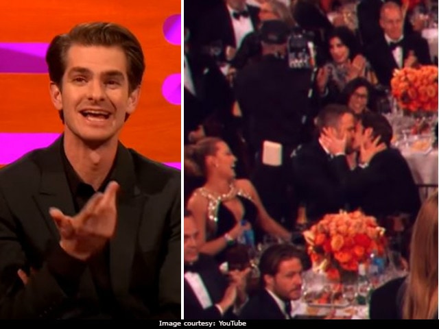 How Andrew Garfield And Ryan Reynolds Ended Up Kissing At Golden Globes