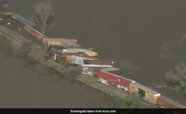 22 Train Cars Plunge Into River After Derailment In California