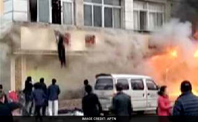 In China Fire, People Filmed Jumping Out Of Windows, 18 Dead