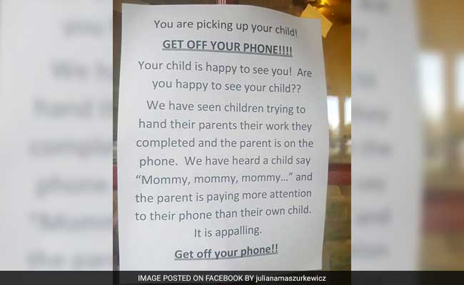 Over A Million Shares For This Note Asking Parents To Get Off Their Phones