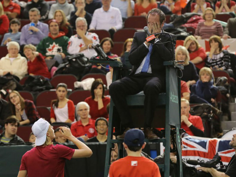 Denis Shapovalov Disqualified From Davis Cup Match For Hitting Umpire In Face With Ball