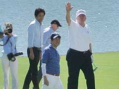 Donald Trump And Japan's PM Shinzo Abe Take A Swing At Golf Diplomacy