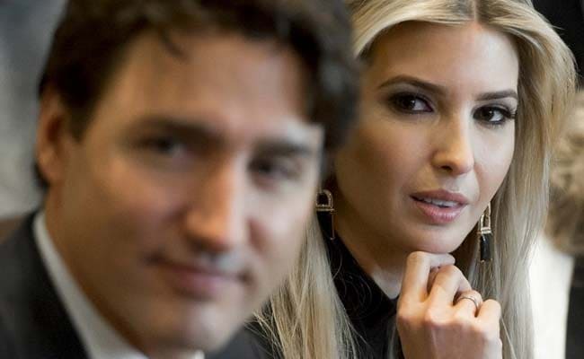 US President's Daughter Ivanka Trump Takes Center Stage At Justin Trudeau Meeting