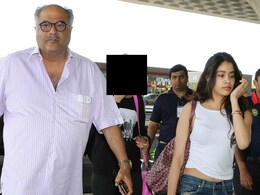 Jhanvi, Khushi Kapoor Spotted With Dad At Airport. But Sridevi, Where? Jhanvi, Khushi Kapoor Spotted With Dad At Airport. But Sridevi, Where?