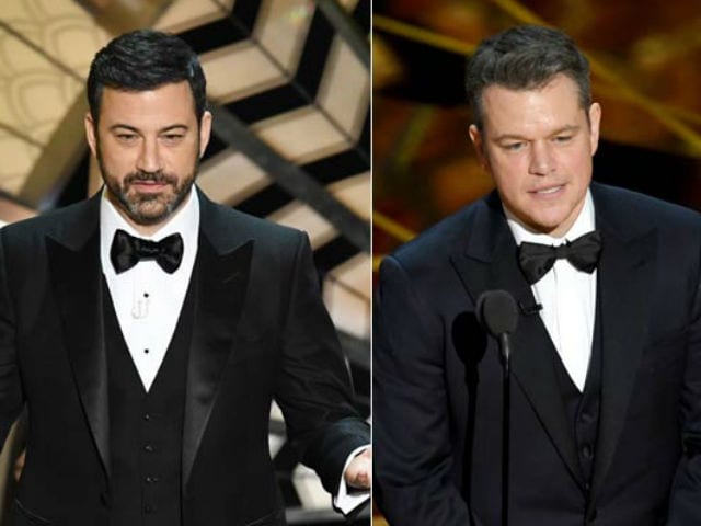 Resultado de imagem para jimmy kimmel and matt damon oscars 2017