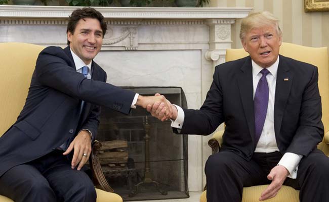 Canadian Prime Minister Justin Trudeau, US President Donald Trump Talk Steel And Aluminium