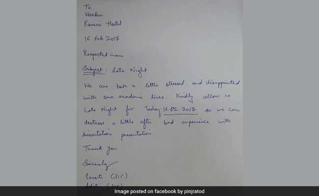 'Kindly Allow Us Late Night,' They Wrote In Hilarious Letter To Warden