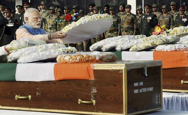 PM Modi Pays Tribute To Soldiers Who Died Fighting Terrorists In Kashmir