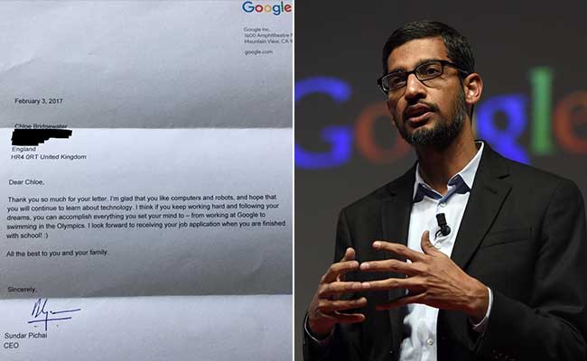 'Dear Google Boss,' Writes 7-Year-Old Asking For Job. Sundar Pichai Replies