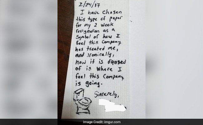 Fed Up Employee Quits Job By Writing Resignation Letter On Toilet Paper