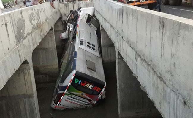 Image result for 8 Dead, 30 Injured After Bus Plunges Into River In Andhra Pradesh \