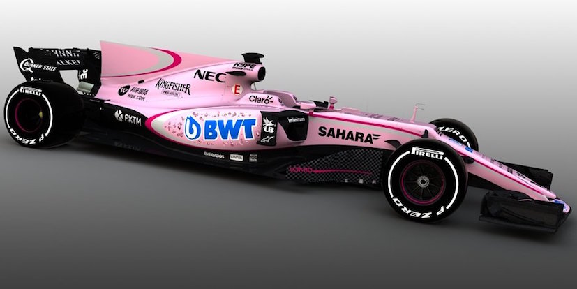 F1: Force India Replaces Tri-Colour For New Pink Livery On VJM10 Race Car