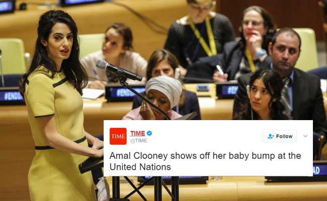 Amal Clooney Talks Genocide At UN. TIME Tweets On Baby Bump Instead