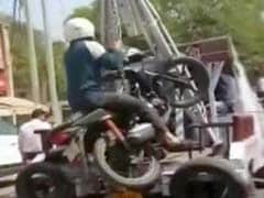 Biker Towed Along With His Bike In Kanpur, Video Will Make You Laugh