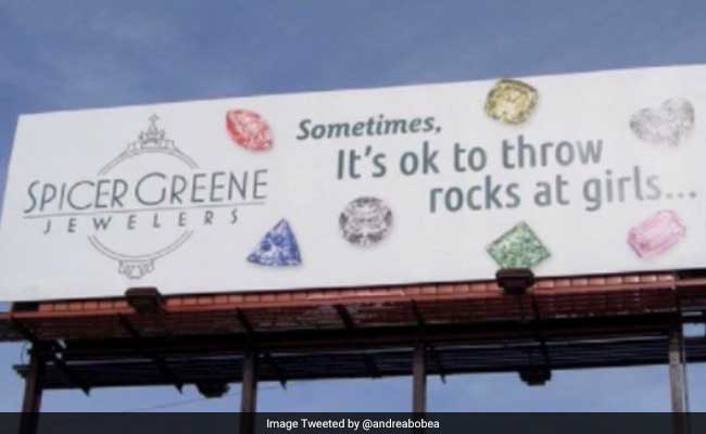 'Sometimes, It's Ok To Throw Rocks At Girls': Jewellery Store Billboard Stirs Outrage