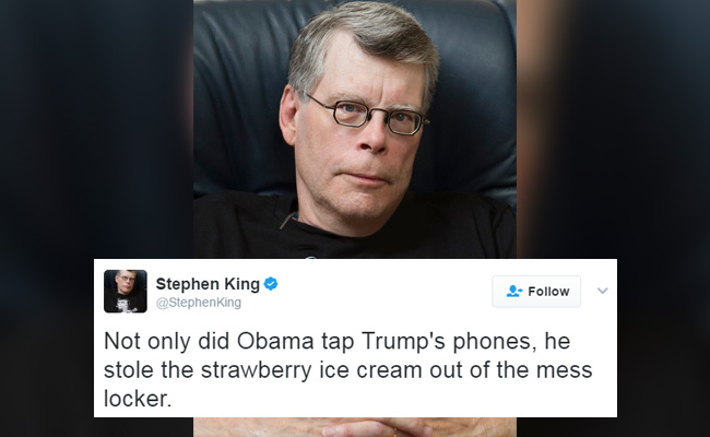 Stephen King Trolls Donald Trump For His 'Wire Tapping' Allegations