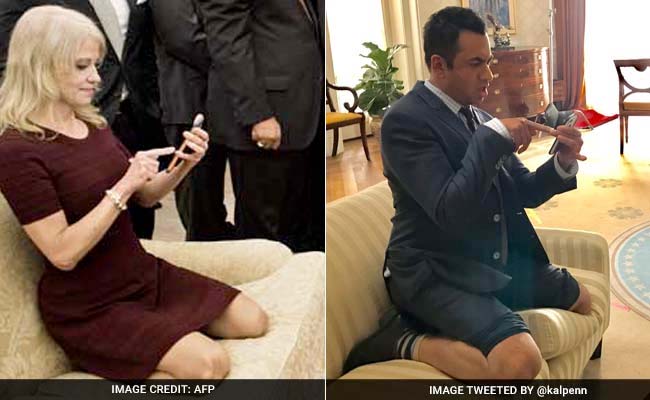 Kal Penn Spoofs Donald Trump's Aide Kellyanne Conway's #Couchgate Pic